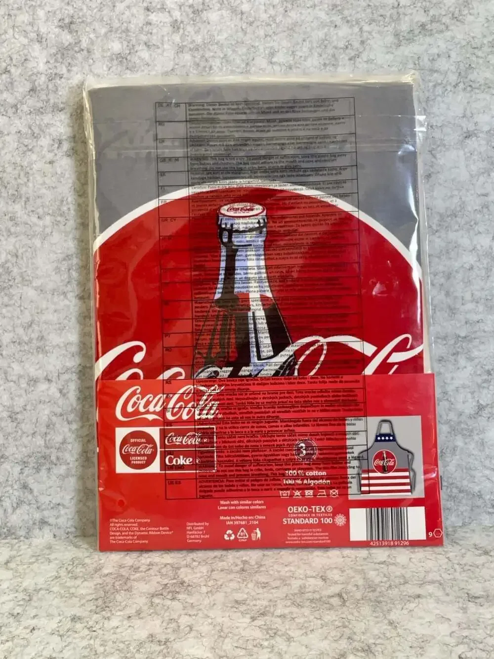NEW Coca-Cola Patriotic Stars and Stripes 100% Cotton Kitchen Apron